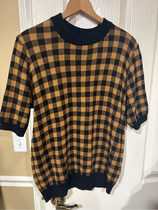 Who What Wear Sweaters - Who What Wear- Women’s Black and Brown Check Knit Sweater